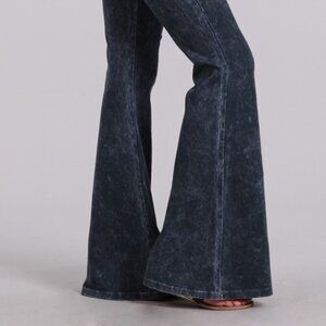 Chatoyant Mineral Wash Bell Bottoms Charcoal Navy Small